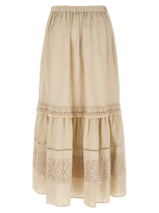 Beige Linen Mini Skirt