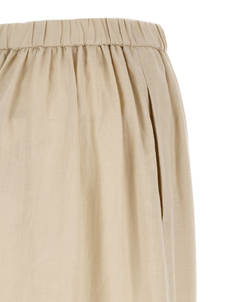 Beige Linen Mini Skirt