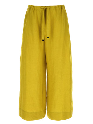 Bicolor Linen Casual Pants