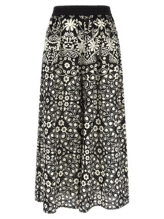 Bicolor Cotton Flared Pants
