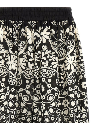 Bicolor Cotton Flared Pants