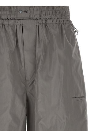 Pantalones deportivos de poliéster gris