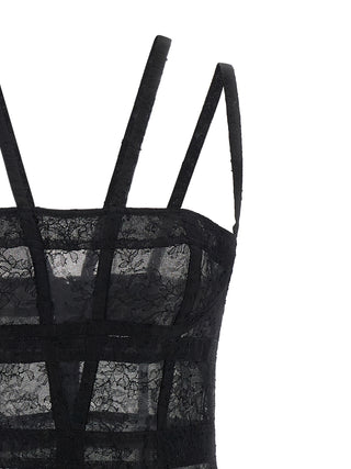 Black Polyamide Short Dress