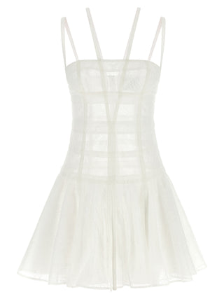 White Polyamide Short Dress