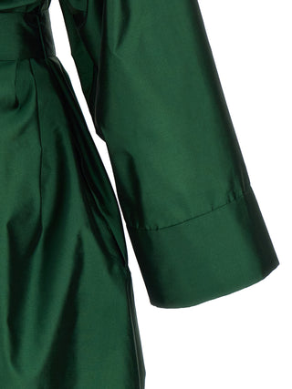 Bicolor Polyester Midi Dress