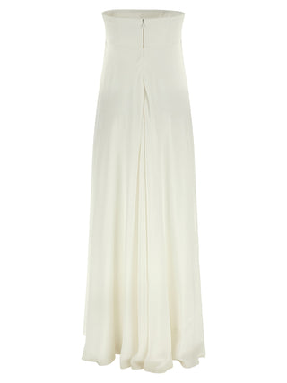 White Silk Long Dress