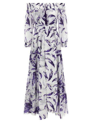 Purple Cotton Long Dress