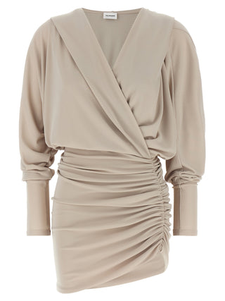 Gray Polyester Short Dress