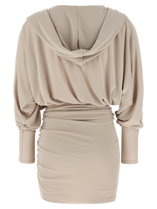 Gray Polyester Short Dress