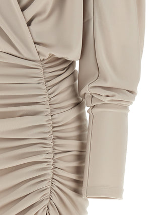 Gray Polyester Short Dress