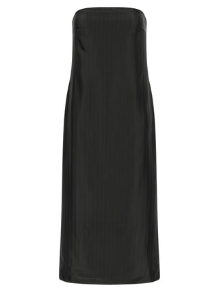 Vestido midi negro de viscosa