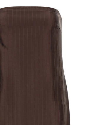 Vestido midi marrón de viscosa