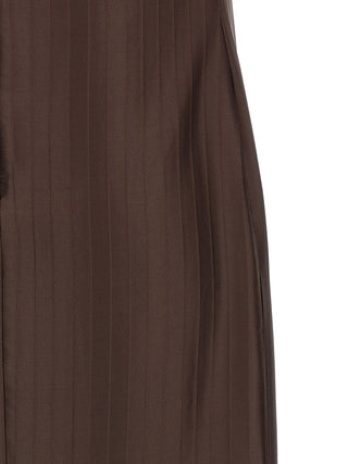 Vestido midi marrón de viscosa
