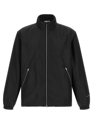 Black Polyester Full-Length Jacket