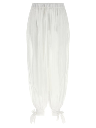 White Cotton Casual Pants