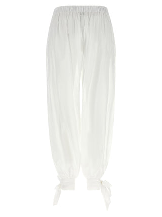 White Cotton Casual Pants