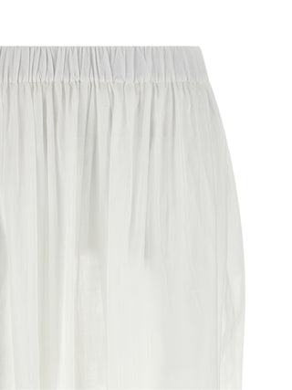 White Cotton Casual Pants