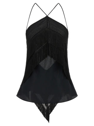 Black Acetate Tank Tops