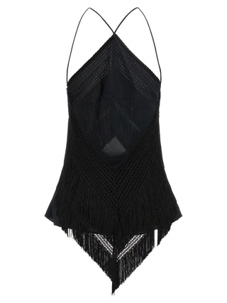Black Acetate Tank Tops