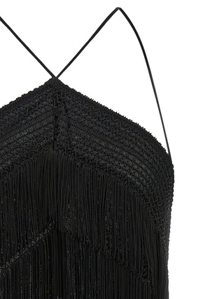 Black Acetate Tank Tops