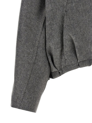 Gray Virgin Wool Full-Length Jacket