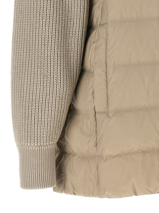 Beige Polyester Full-Length Jacket