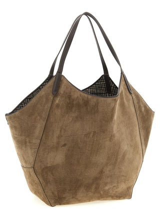 Brown Alpaca Leather Tote Bag