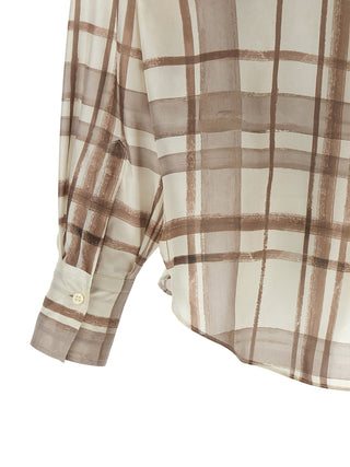 Blusa de seda beige