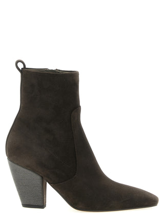 Brown Calfskin Ankle Boots