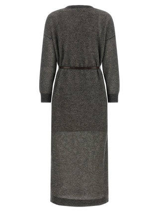 Gray Wool Midi Dress