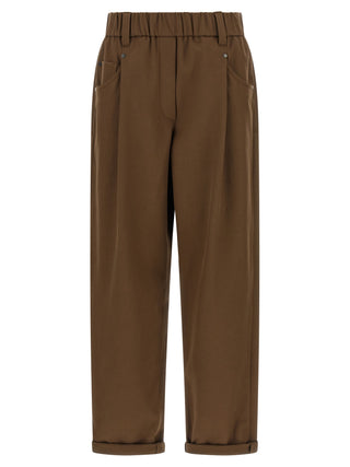 Pantalones casuales de algodón marrón
