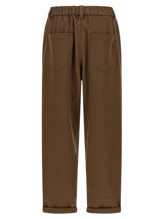 Pantalones casuales de algodón marrón