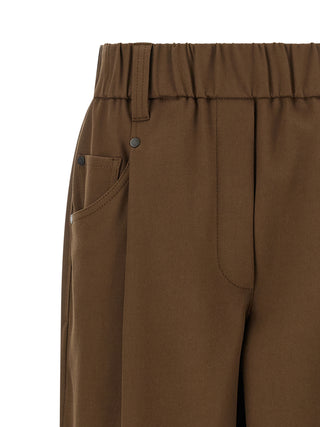 Pantalones casuales de algodón marrón