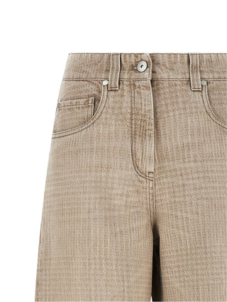 Beige Cotton Jeans Denim