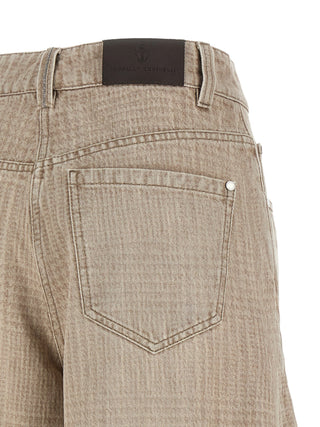 Beige Cotton Jeans Denim