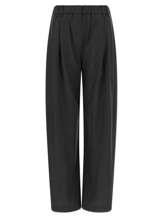 Gray Virgin Wool Casual Pants