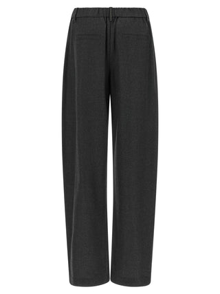 Gray Virgin Wool Casual Pants
