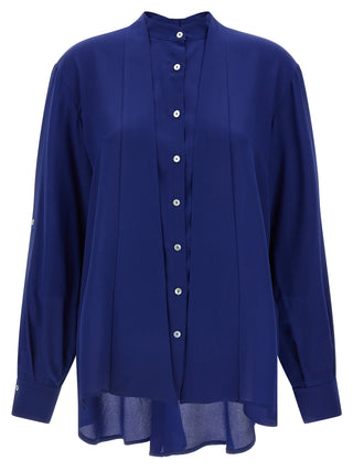 Blue Silk Blouse
