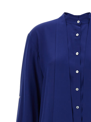 Blue Silk Blouse