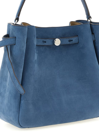Blue Lamb Leather Handbag