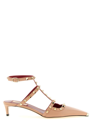 Multicolor Calfskin Mid Heel Pumps
