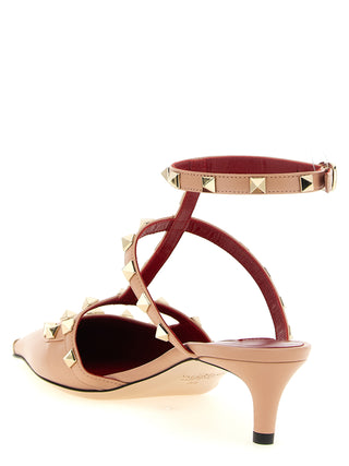 Multicolor Calfskin Mid Heel Pumps