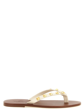 White Calfskin Slides
