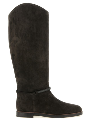 Black Calfskin Over The Knee