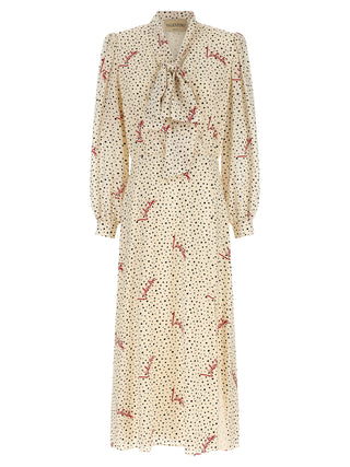 Multicolor Silk Midi Dress