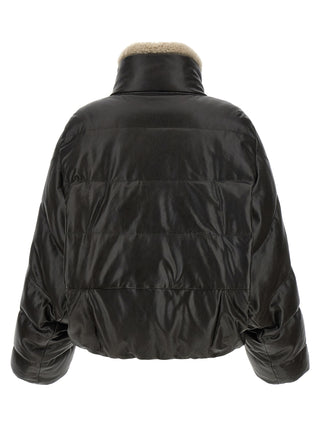 Chaqueta de cuero de cordero marrón