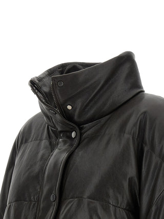 Chaqueta de cuero de cordero marrón