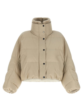 Beige Cotton Full-Length Jacket