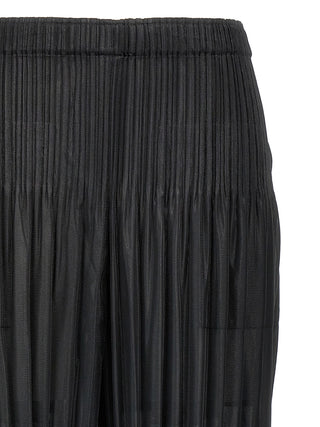 Black Polyester Casual Pants