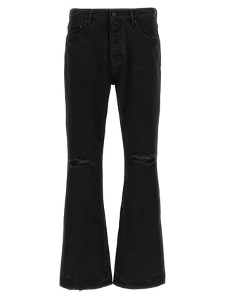 Jeans acampanados de algodón negro